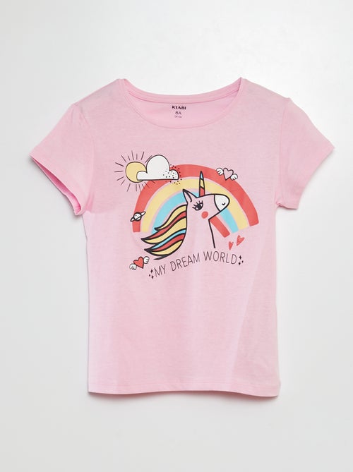 T-shirt de manga curta estampada - Kiabi