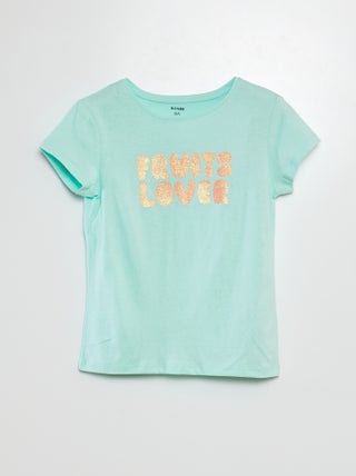 T-shirt de manga curta estampada