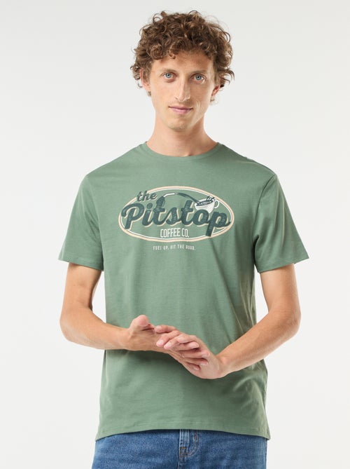 T-shirt de manga curta estampada - Kiabi