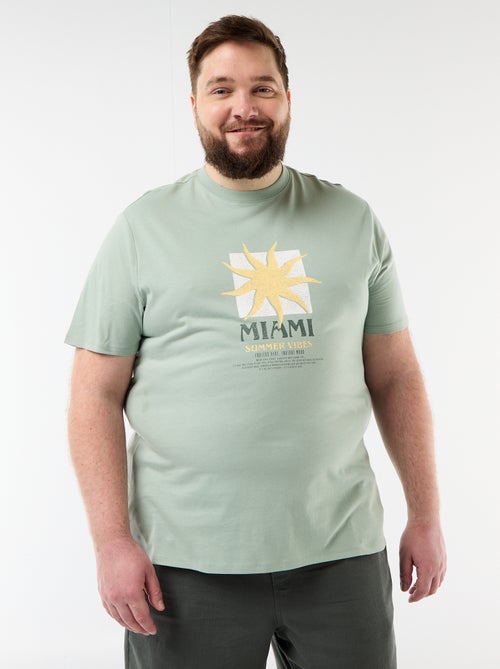 T-shirt de manga curta estampada - Kiabi