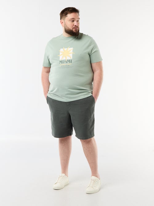T-shirt de manga curta estampada - Kiabi