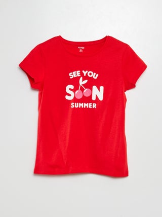 T-shirt de manga curta estampada