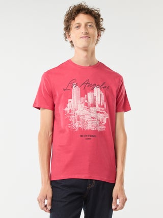 T-shirt de manga curta estampada