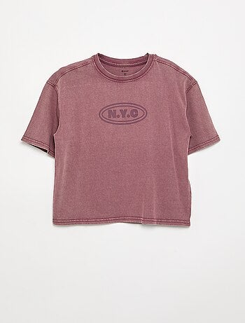 T-shirt de manga curta estampada