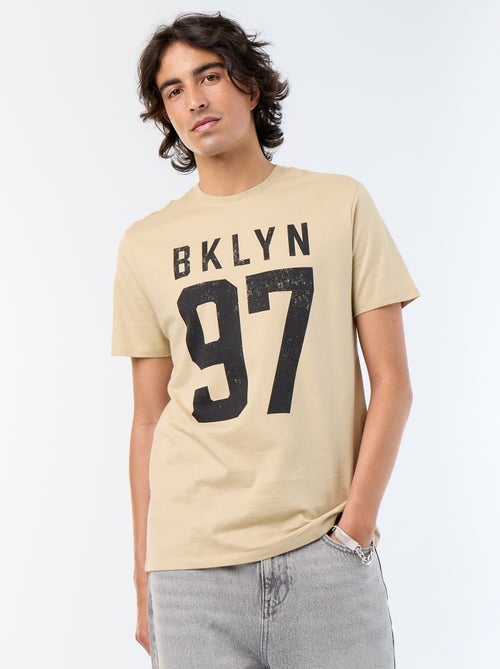 T-shirt de manga curta estampado - Kiabi