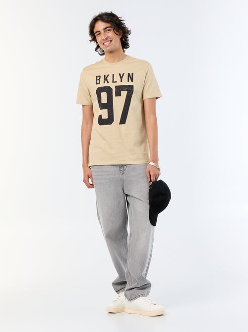 T-shirt de manga curta estampado - Kiabi