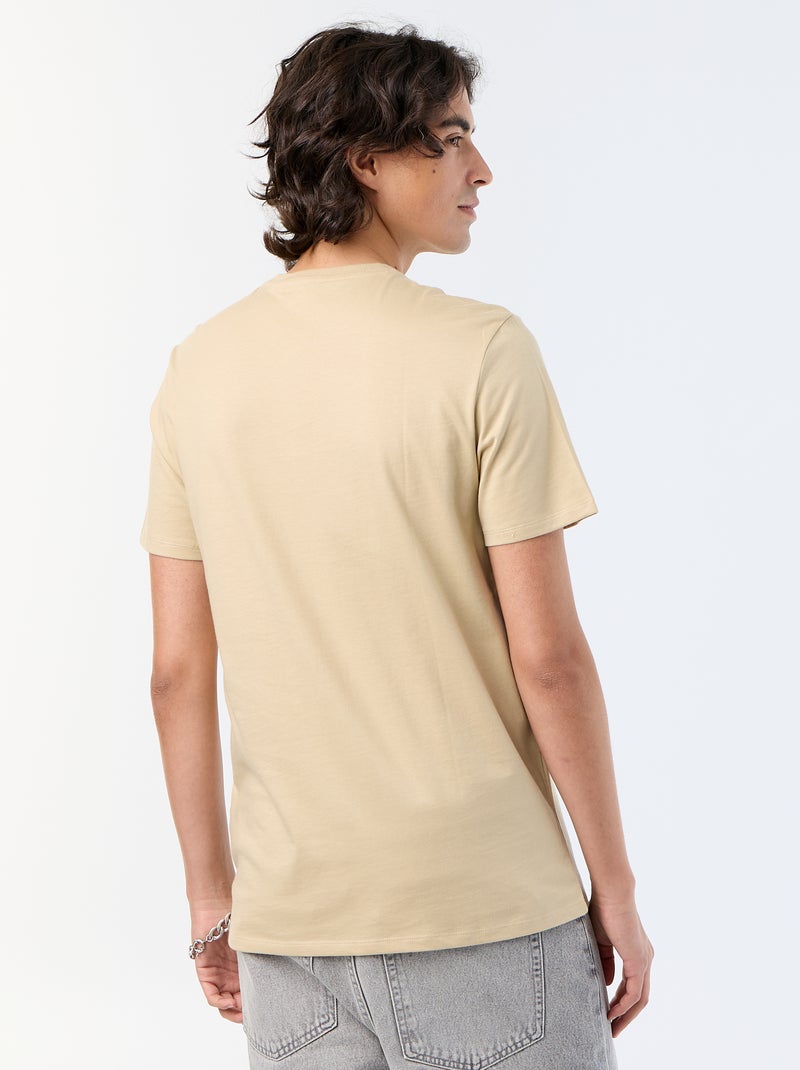 T-shirt de manga curta estampado Bege - Kiabi