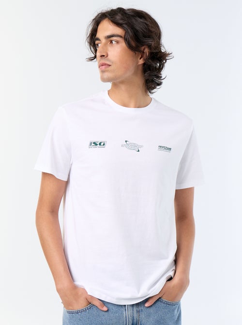T-shirt de manga curta estampado - Kiabi