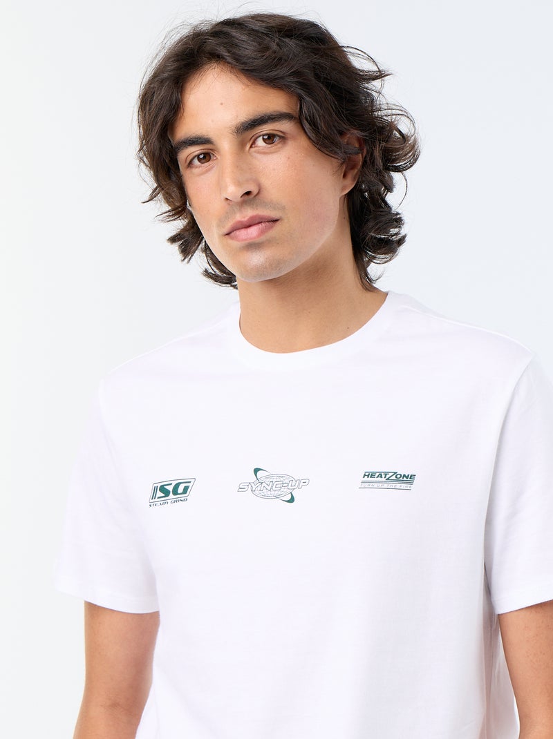 T-shirt de manga curta estampado Branco - Kiabi