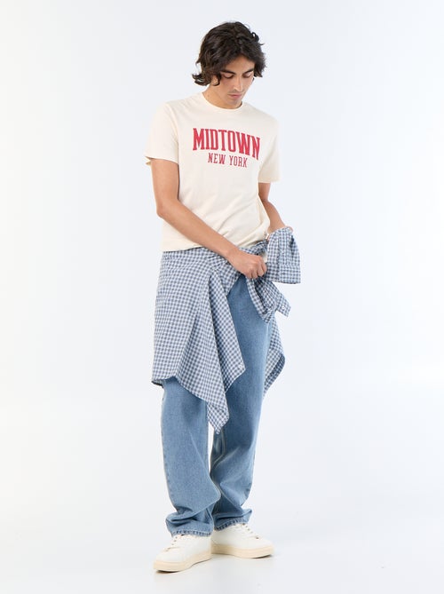T-shirt de manga curta estampado - Kiabi