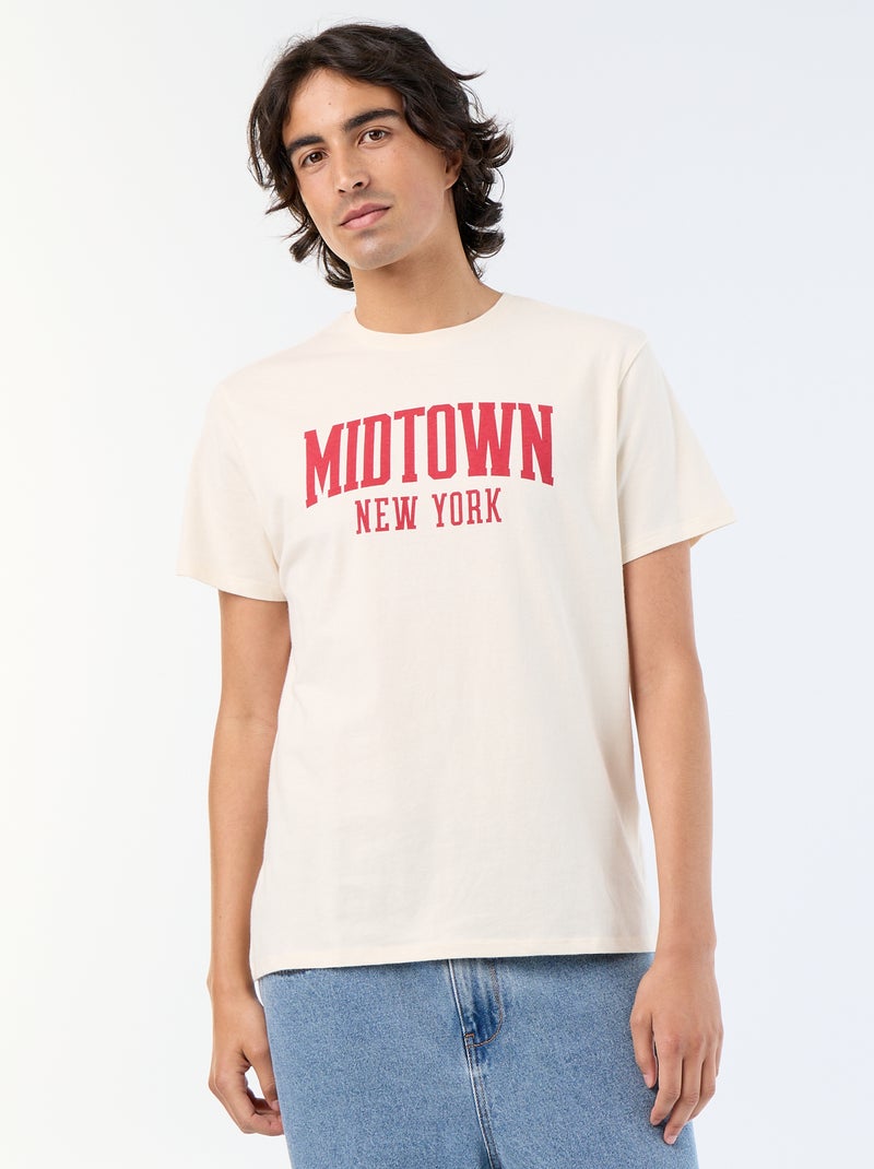 T-shirt de manga curta estampado Branco - Kiabi