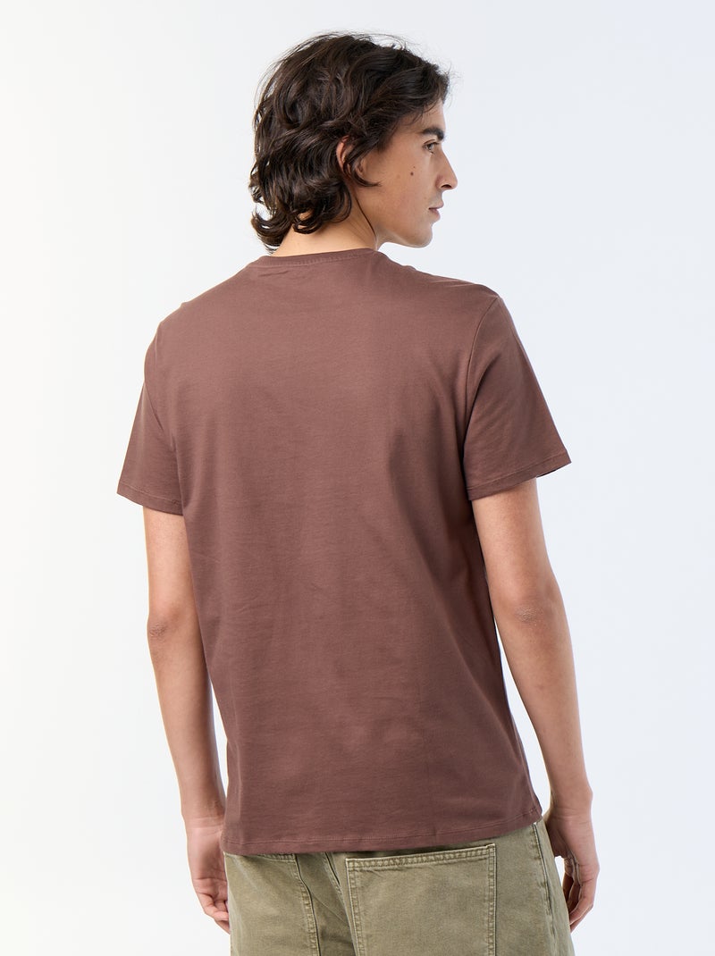 T-shirt de manga curta estampado Castanho - Kiabi