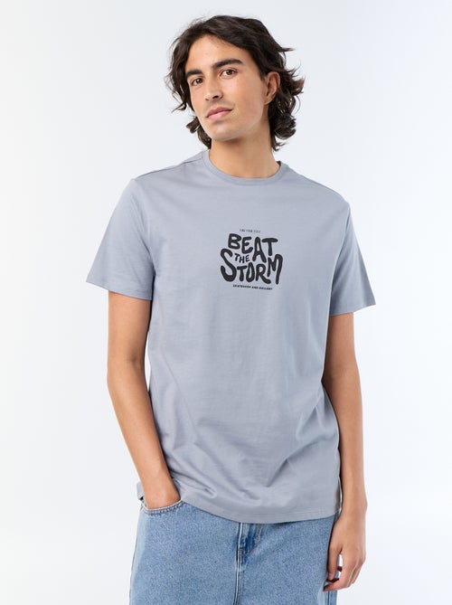 T-shirt de manga curta estampado - Kiabi
