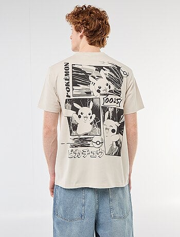 T-shirt de manga curta estampado 'Pokemon' liso