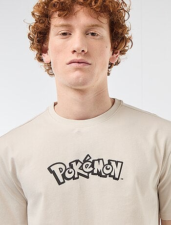 T-shirt de manga curta estampado 'Pokemon' liso
