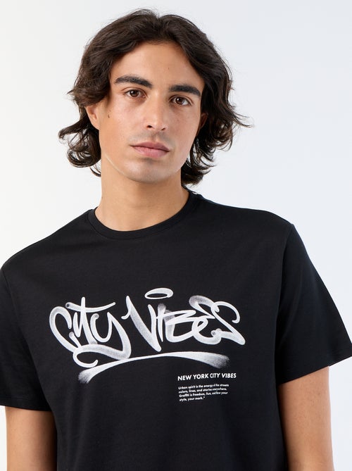T-shirt de manga curta estampado - Kiabi