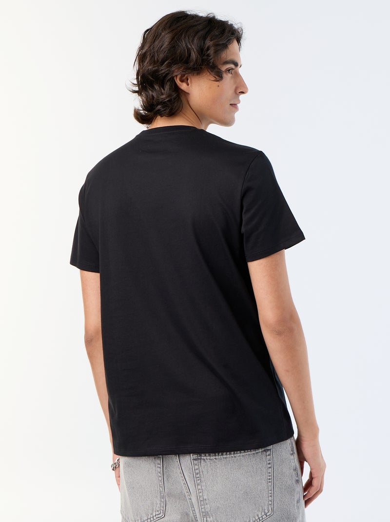 T-shirt de manga curta estampado Preto - Kiabi