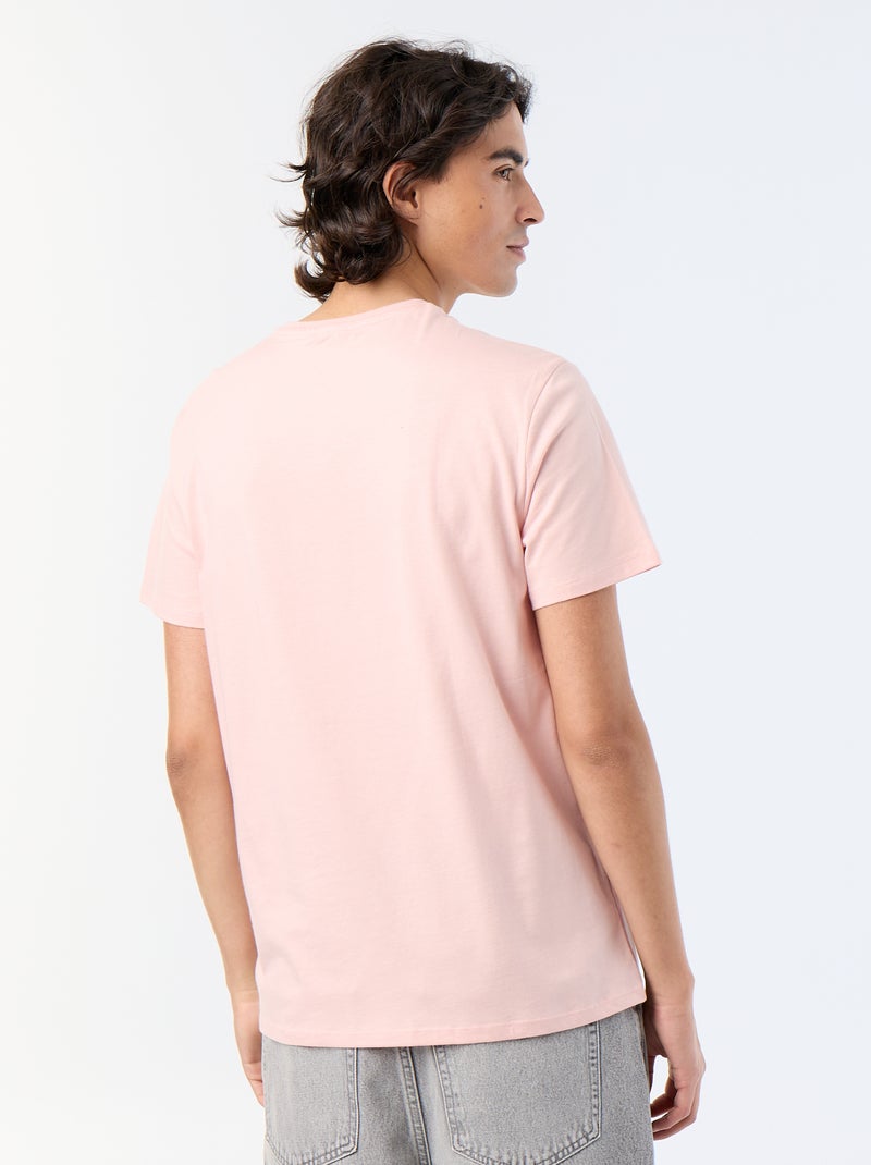 T-shirt de manga curta estampado Rosa - Kiabi