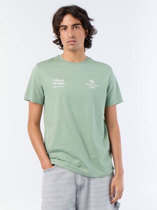 T-shirt de manga curta estampado - Kiabi