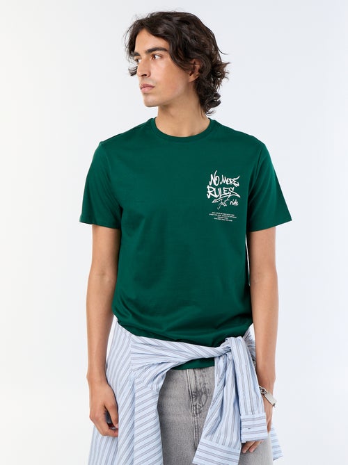 T-shirt de manga curta estampado - Kiabi