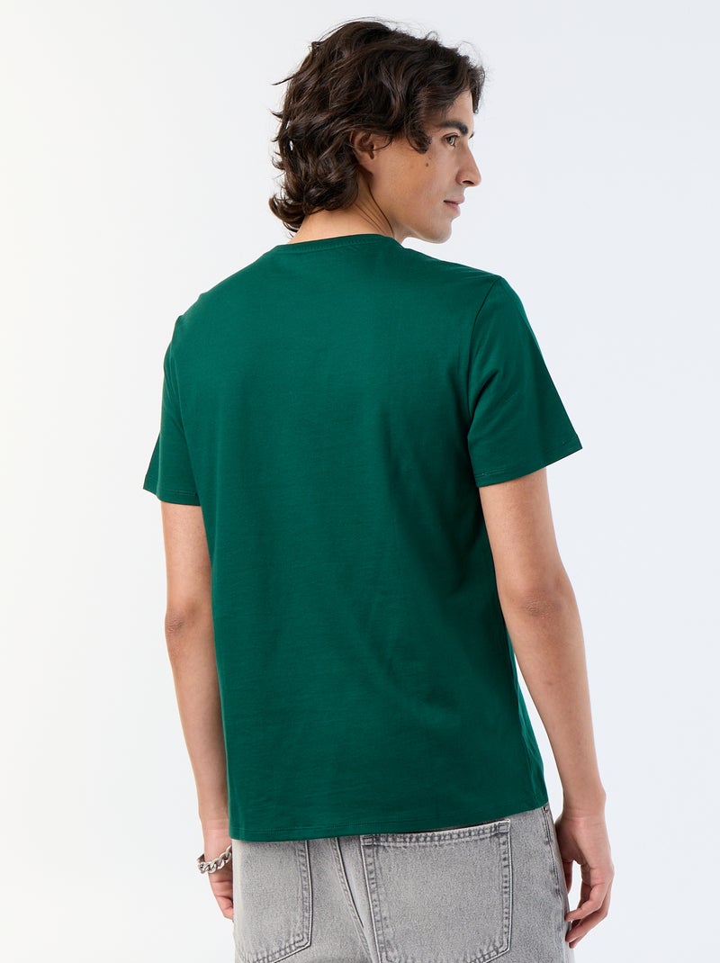 T-shirt de manga curta estampado Verde - Kiabi