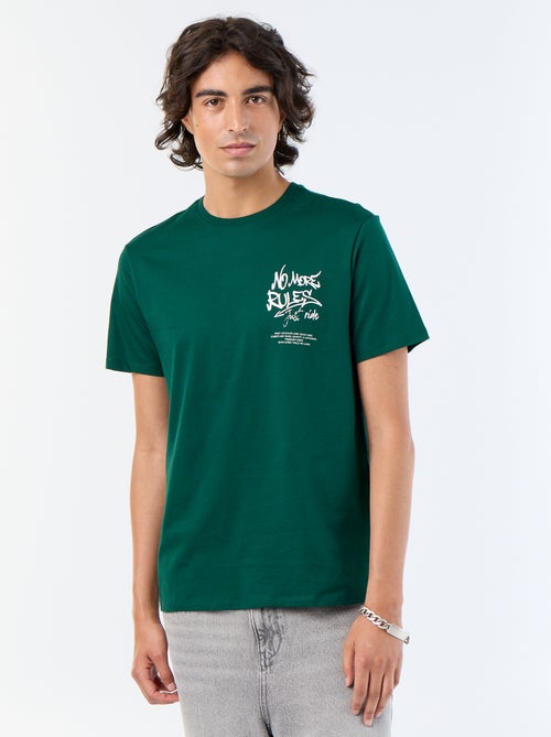 T-shirt de manga curta estampado - Kiabi