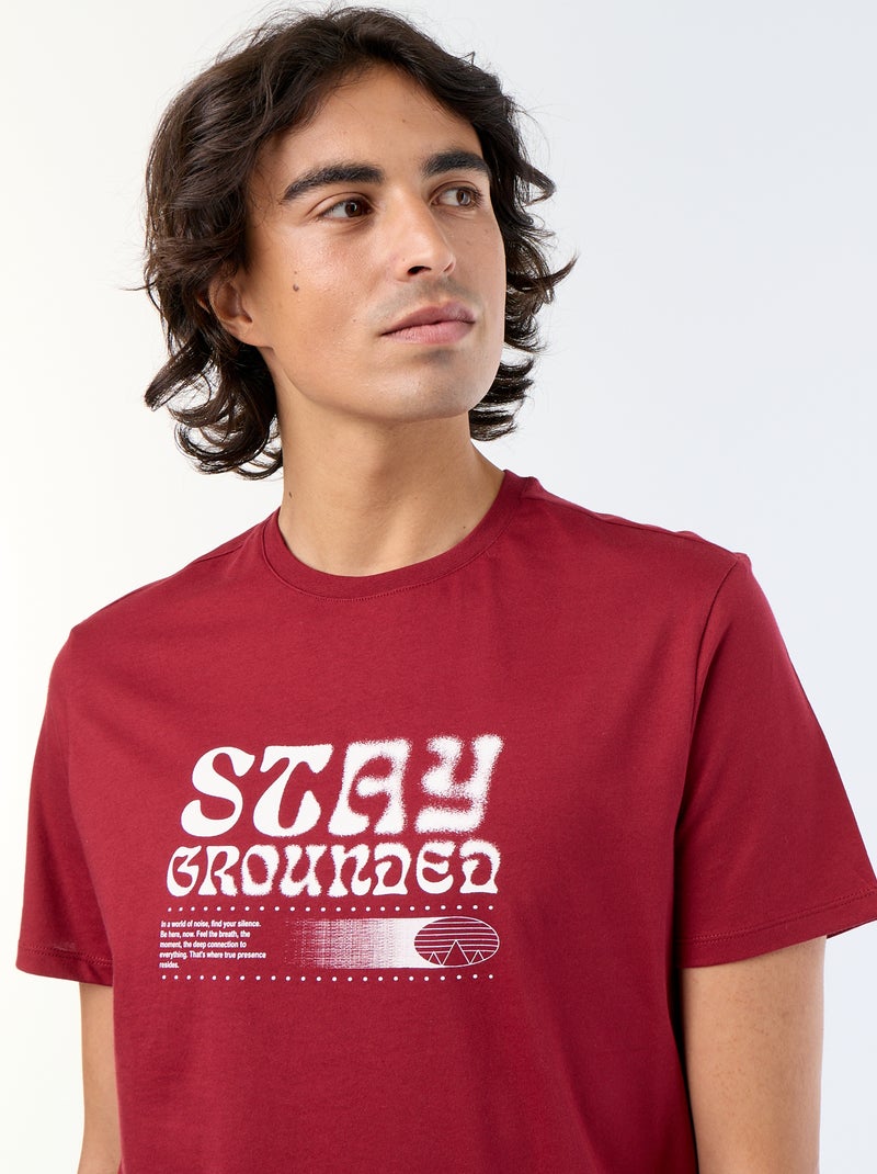 T-shirt de manga curta estampado Vermelho - Kiabi