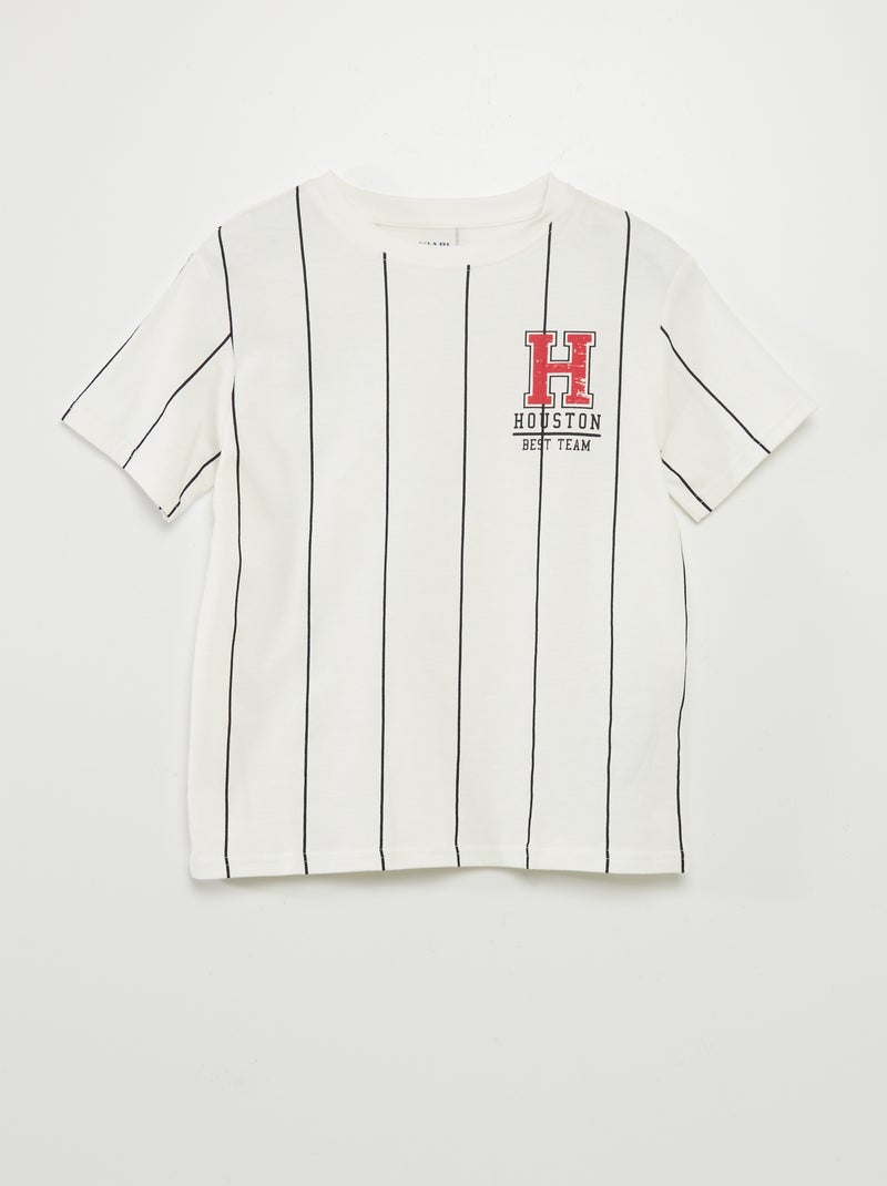 T-shirt de manga curta estilo basebol BEGE - Kiabi