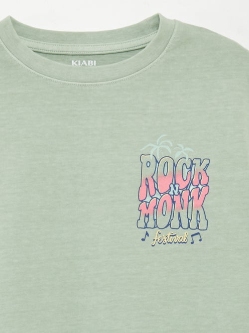 T-shirt de manga curta 'festival rock' - Kiabi