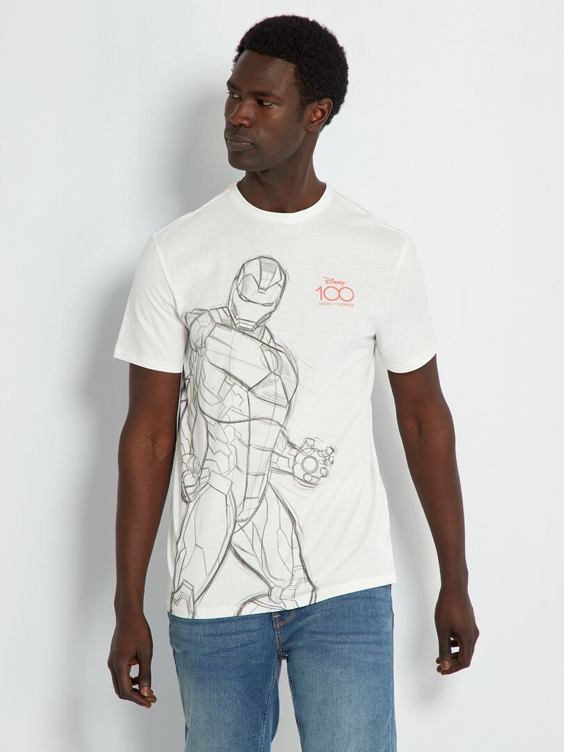 T-shirt de manga curta 'Homem de Ferro' BEGE - Kiabi