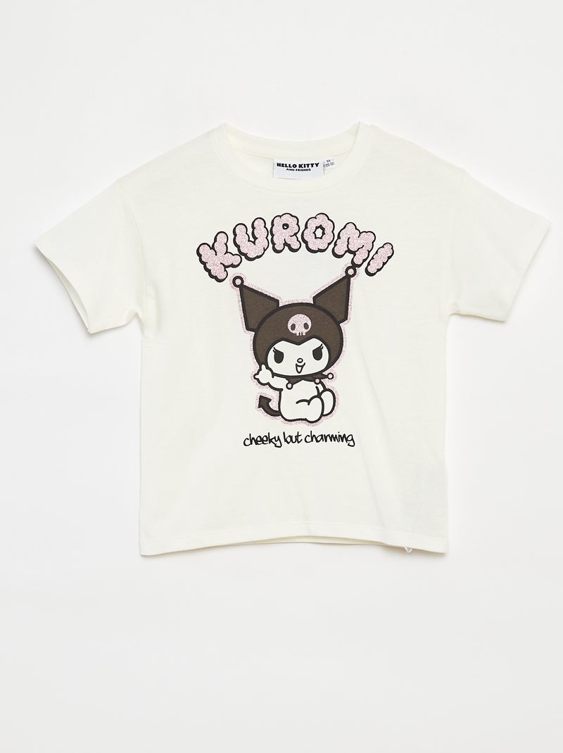 T-shirt de manga curta 'Kuromi' 'Hello Kitty' Branco - Kiabi