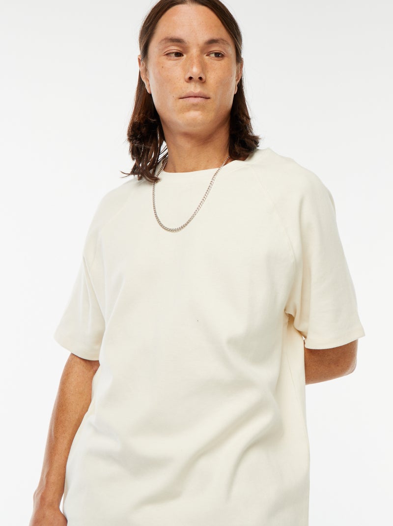 T-shirt de manga curta lisa comfort fit Branco - Kiabi