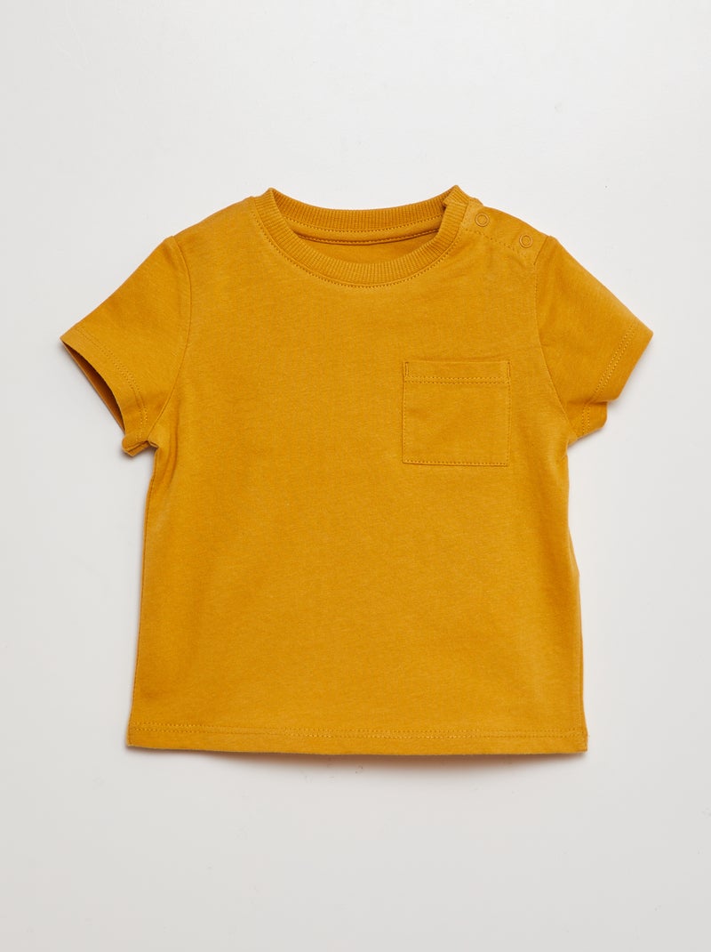T-shirt de manga curta liso BEGE - Kiabi
