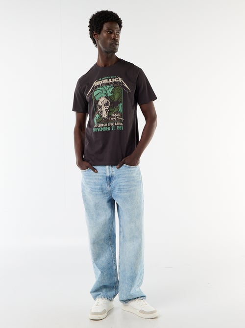 T-shirt de manga curta 'Metallica' - Kiabi