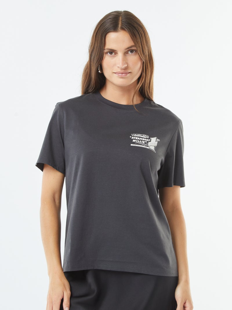 T-shirt de manga curta 'Mickey' 'Disney' Preto - Kiabi