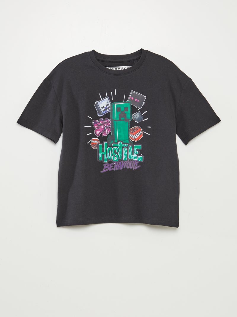 T-shirt de manga curta 'Minecraft' Preto - Kiabi