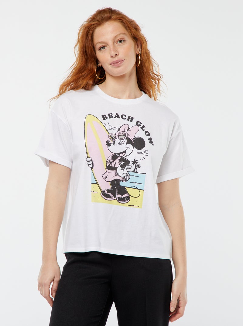 T-shirt de manga curta 'Minnie' 'Disney' BRANCO - Kiabi