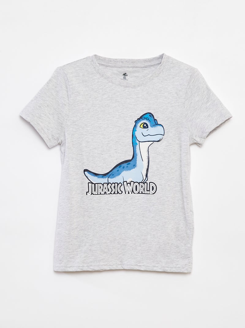 T-shirt de manga curta 'Mundo Jurássico' CINZA - Kiabi
