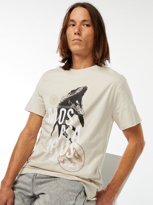 T-shirt de manga curta 'Mundo Jurássico' - Kiabi