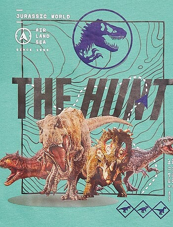 T-shirt de manga curta 'Mundo Jurássico'