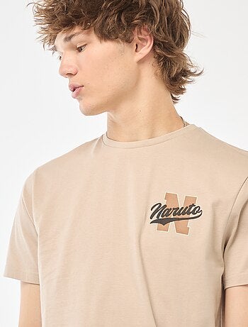 T-shirt de manga curta 'Naruto' com estampado frente/verso