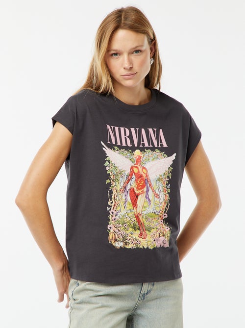 T-shirt de manga curta 'Nirvana' - Kiabi