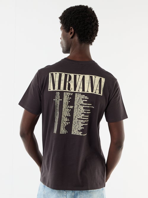 T-shirt de manga curta 'Nirvana' - Kiabi