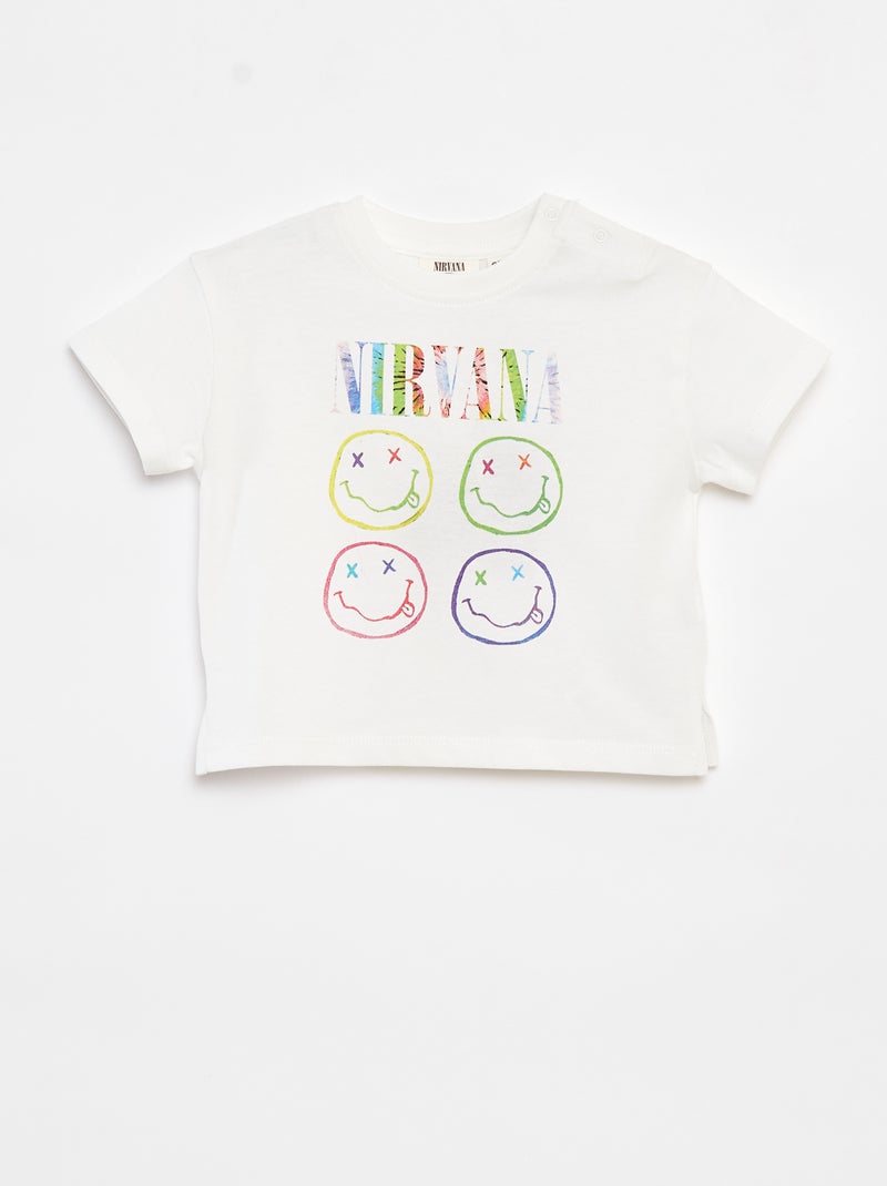 T-shirt de manga curta 'Nirvana' ROSA - Kiabi