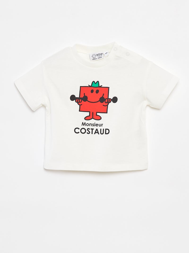 T-shirt de manga curta 'O Super Apresentador' 'Mr Happy' BRANCO - Kiabi