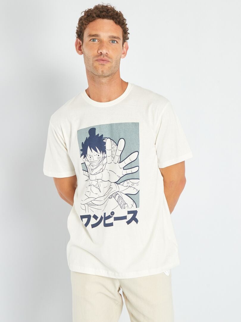 T-shirt de manga curta 'One Piece' Branco - Kiabi