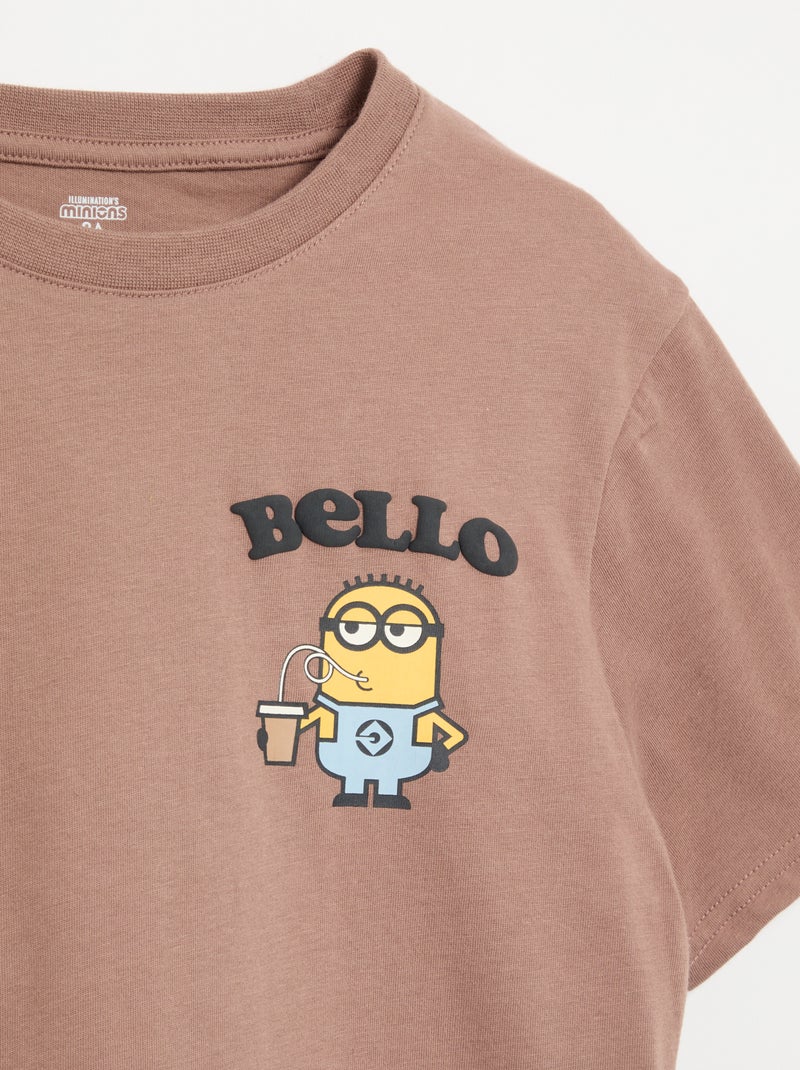 T-shirt de manga curta \'Os Minions\' Castanho - Kiabi