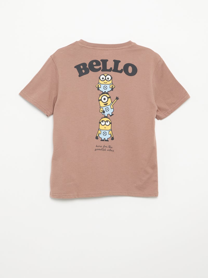 T-shirt de manga curta \'Os Minions\' Castanho - Kiabi