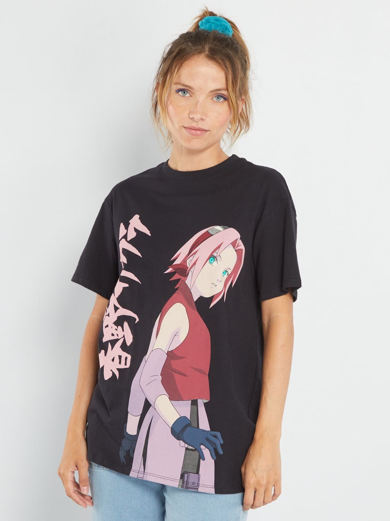 T-shirt de manga curta oversize 'Naruto' PRETO - Kiabi