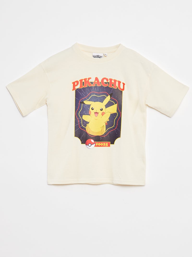 T-shirt de manga curta 'Pikachu' Branco - Kiabi